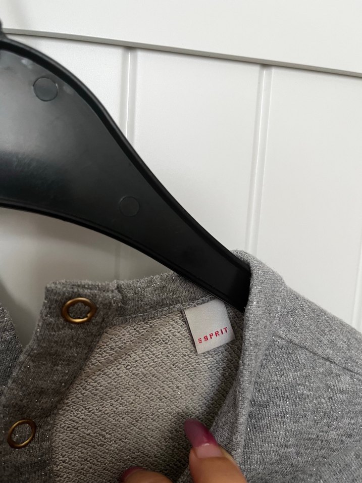 Kız Çocuk Gri Kısa Kollu Pamuklu Elbise - Görsel 2