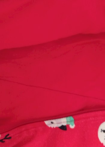 Kız Bebek Kırmızı Kürklü Desenli Tulumu - Görsel 3