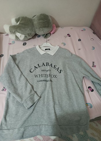 Diğer Gri Baskılı Kadın Sweatshirt