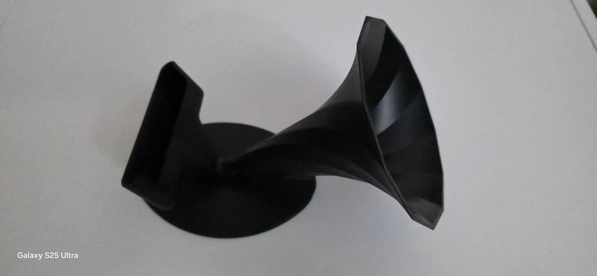 Siyah Telefon Tutucu Stand, megafonlu - Görsel 3