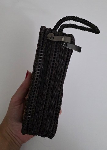 Boncuk İşlemeli Örgü Bohem Kadın El Çantası - Görsel 2