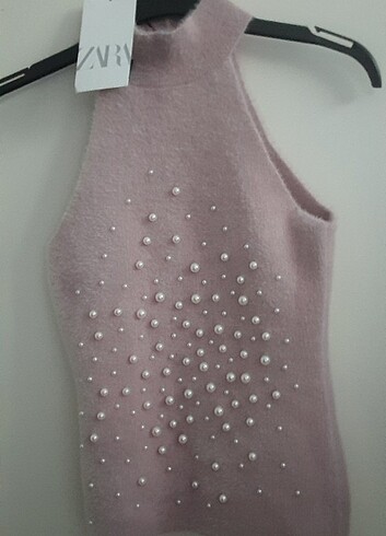 s Beden İncili Suni kürk halter top