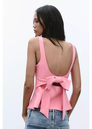 Zara Pembe Fiyonklu Zara Bluz