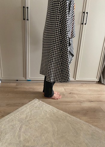 Gri Ekose Uzun Rahat Kesim  kaban - Görsel 3