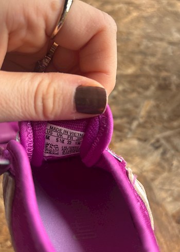 22 Beden mor Renk Mor Kız Çocuk Spor Ayakkabı Cırt Cırtlı