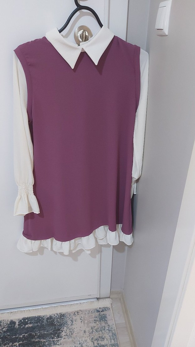 Bordo Salaş Midi Kadın Tunik - Görsel 2