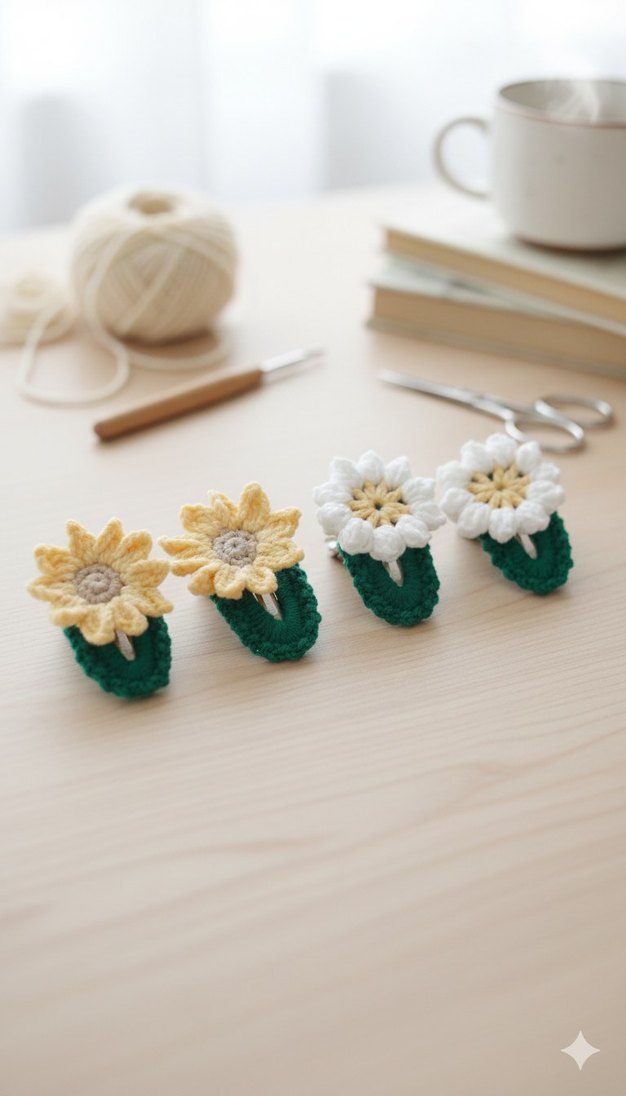 Nakışlı ve Boncuklu Renkli Çocuk Toka Seti - Görsel 2