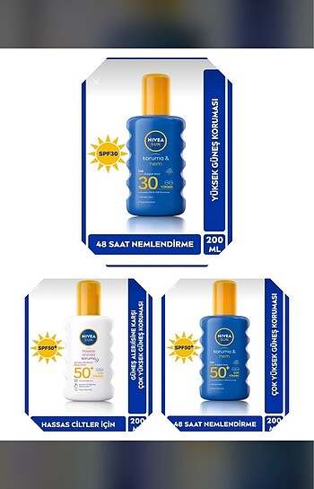 Nivea güneş kremi