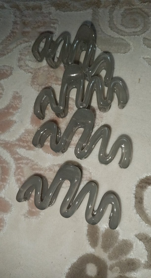 Gri Elastik Plastik Saç Tokası - Görsel 2