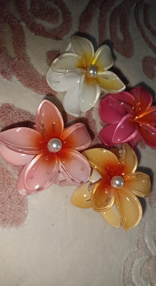 Boncuklu Pastel Renkli Çiçek Saç Tokaları - Görsel 2