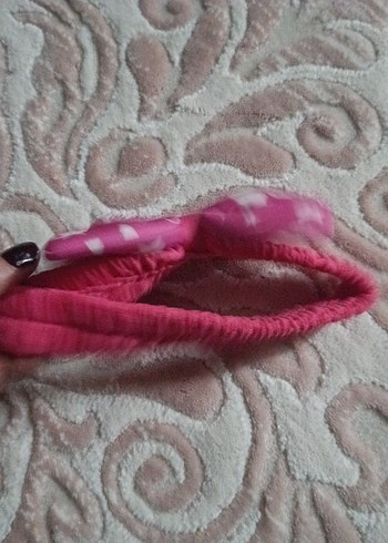 Nakışlı Fiyonklu Renkli Pembe Çocuk Saç Bandı - Görsel 2