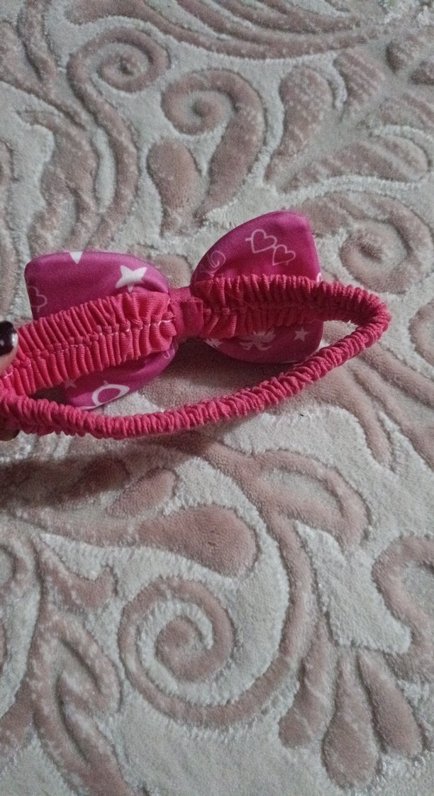 Nakışlı Fiyonklu Renkli Pembe Çocuk Saç Bandı - Görsel 3