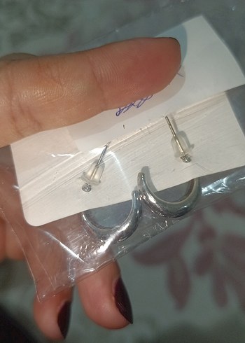 ufak küpe metal renk - Görsel 3