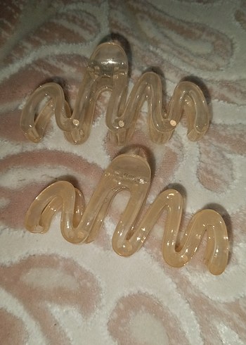 Bej Vintage Elastik Plastik Saç Tokası - Görsel 2