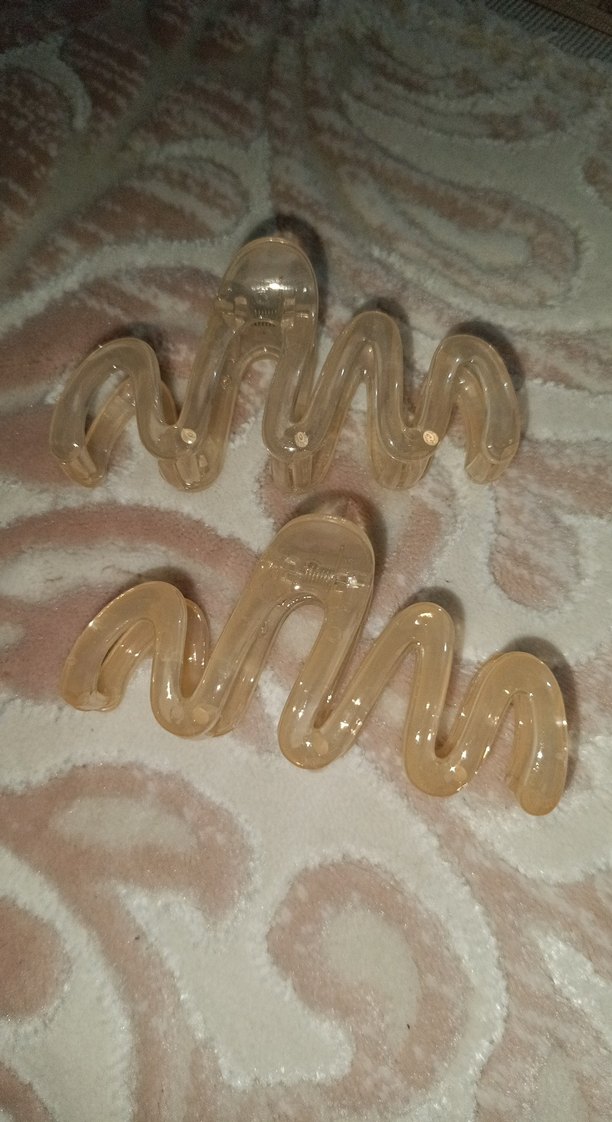 Bej Vintage Elastik Plastik Saç Tokası - Görsel 2