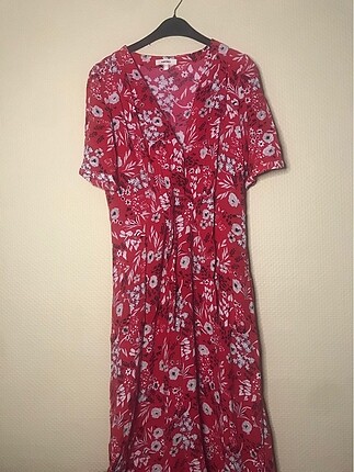 m Beden kırmızı Renk Koton çiçekli elbise