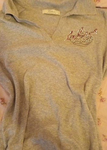 Baskılı Gri kısa kollu tişört - Görsel 2