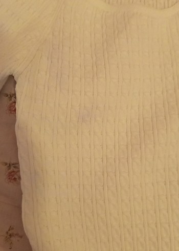 Kadın Beyaz Örgü Triko Bluz - Görsel 3