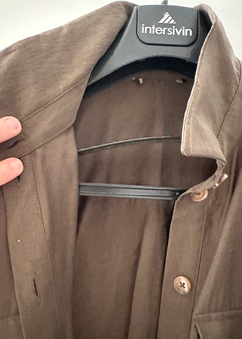 Bej Uzun Kollu Keten Kadın Tulum - Görsel 3