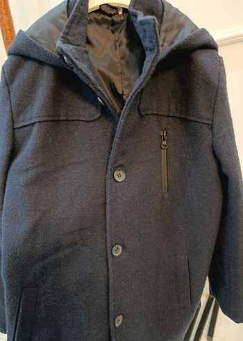 Lacivert Kapüşonlu Erkek Çocuk Kaban - Görsel 3