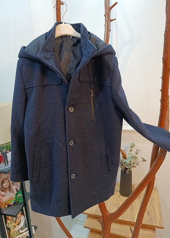 Lacivert Kapüşonlu Erkek Çocuk Kaban - Görsel 8