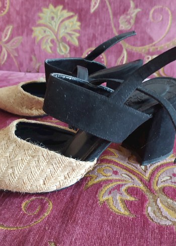 Bej Kadın Hasır Espadril Topuklu Ayakkabı - Görsel 5