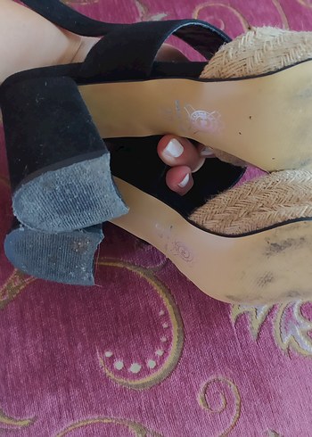 Bej Kadın Hasır Espadril Topuklu Ayakkabı - Görsel 6