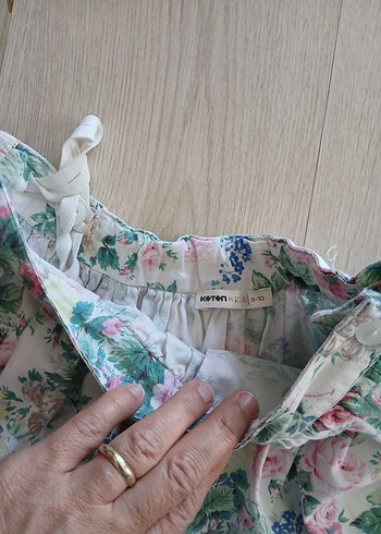 Pembe Çiçekli Pilili Midi Etek - Görsel 3