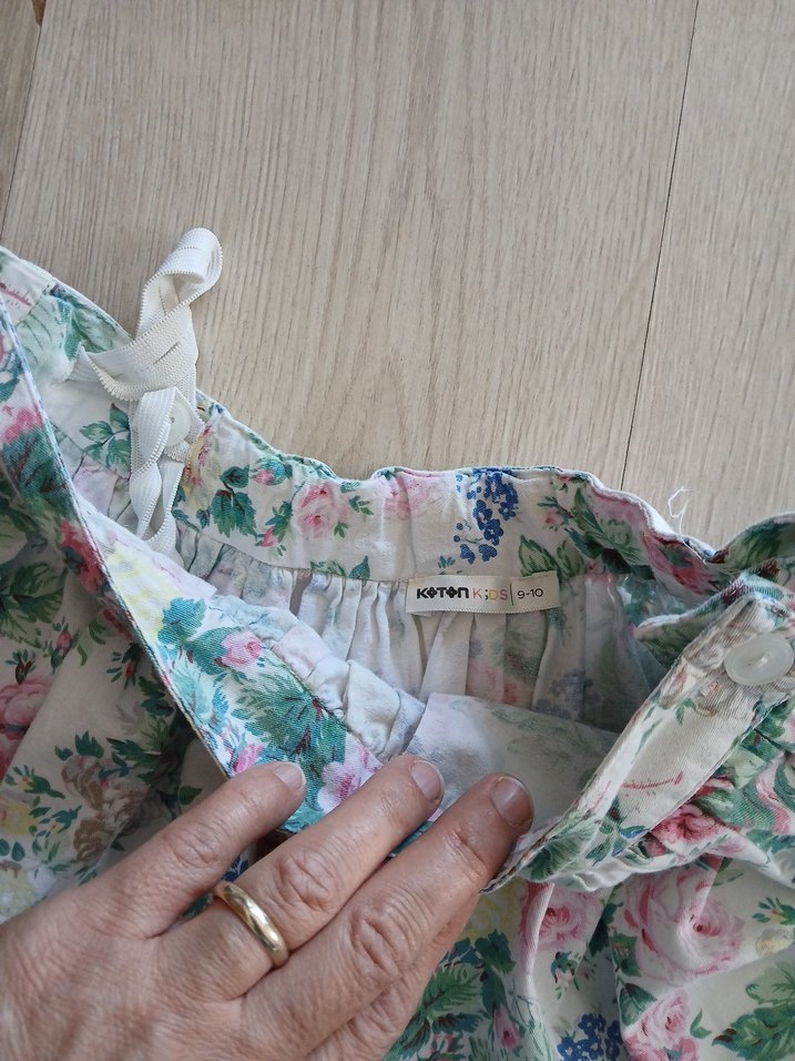 Pembe Çiçekli Pilili Midi Etek - Görsel 3