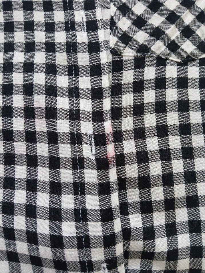 Gri Kareli Düğmeli Bağlamalı Kolsuz Gömlek - Görsel 5