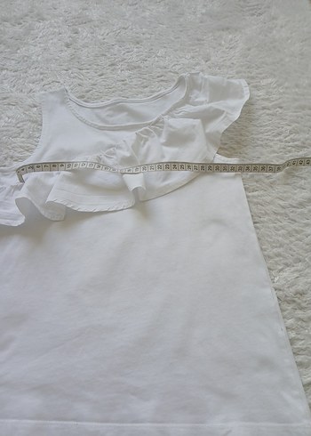 Kız Çocuk Beyaz Fırfırlı Kolsuz Bluz - Görsel 2