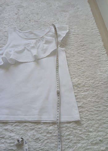 Kız Çocuk Beyaz Fırfırlı Kolsuz Bluz - Görsel 3