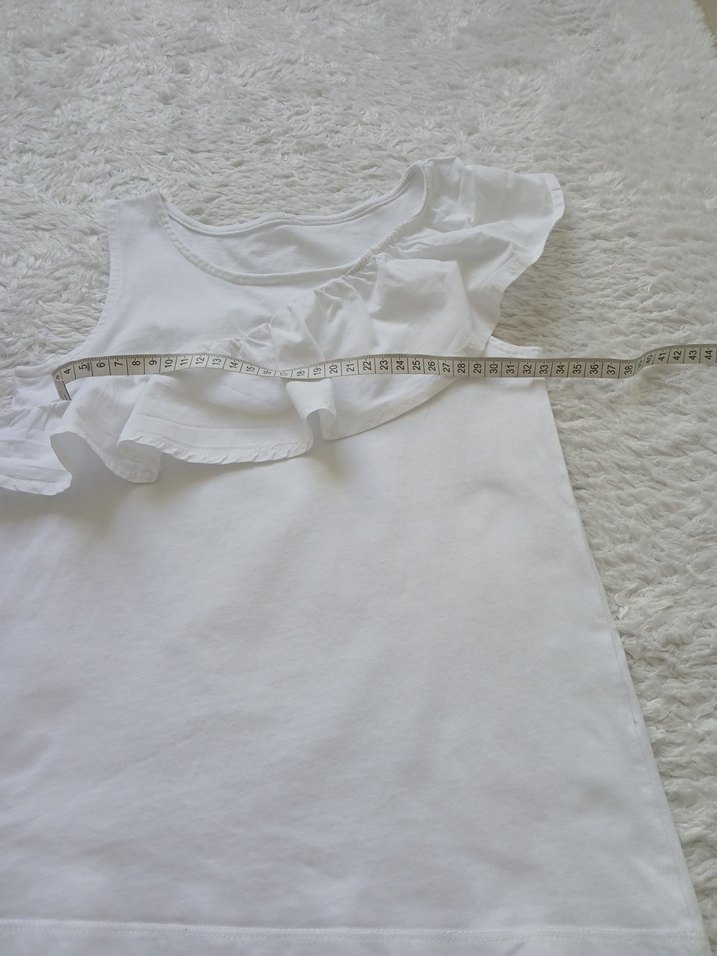 Kız Çocuk Beyaz Fırfırlı Kolsuz Bluz - Görsel 2