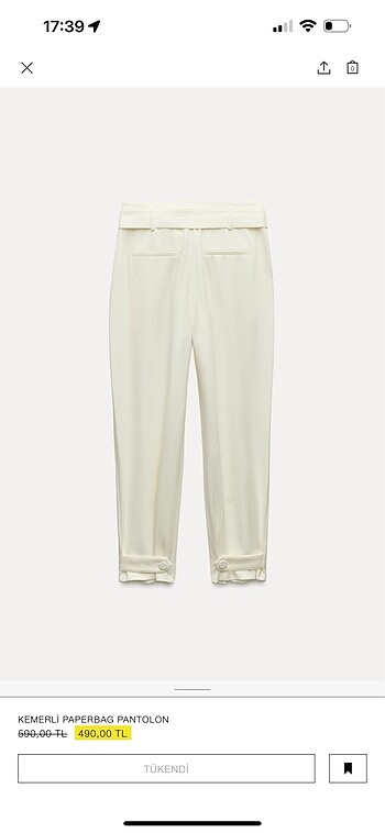 Zara kemerli pantolon