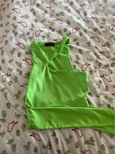 Quzu Quzu belden bağlamalı neon crop