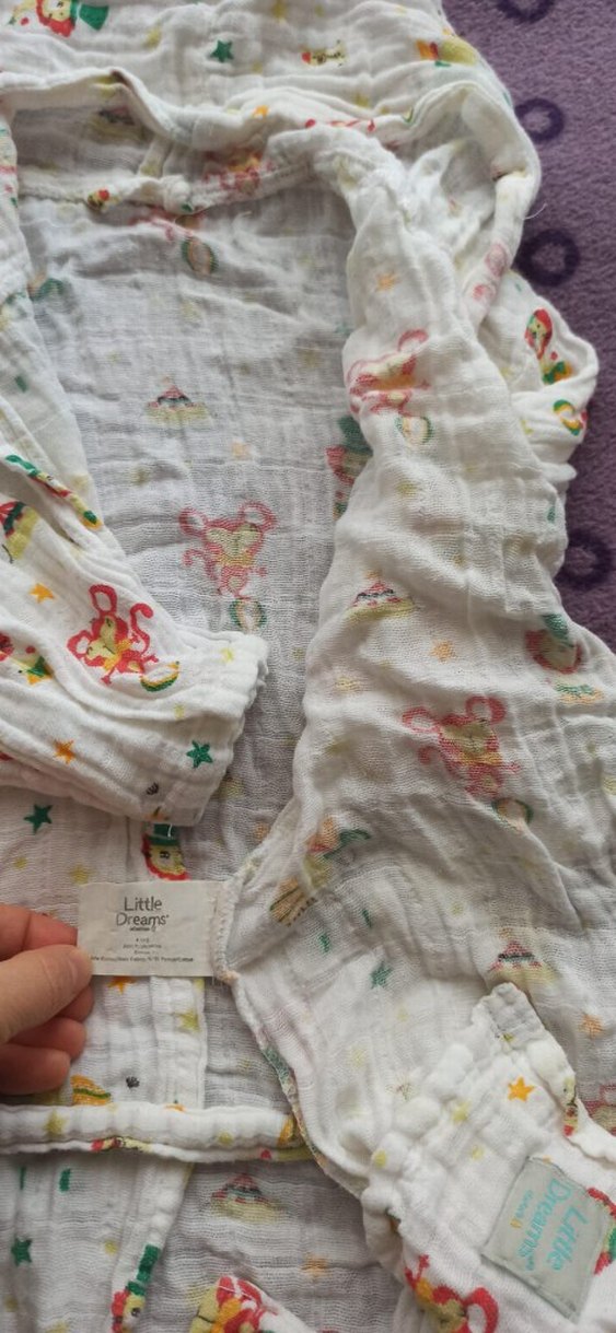 Kız Çocuk  Desenli Keten Bornoz - Görsel 4