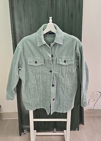 ZARA FİTİLLİ CEKET SU YEŞİLİ