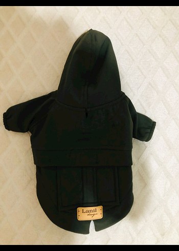 Kemerli Siyah Kapüşonlu Köpek Kıyafeti - Görsel 2