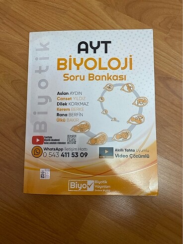 Ayt biyoloji soru bankası biyotik yayınları