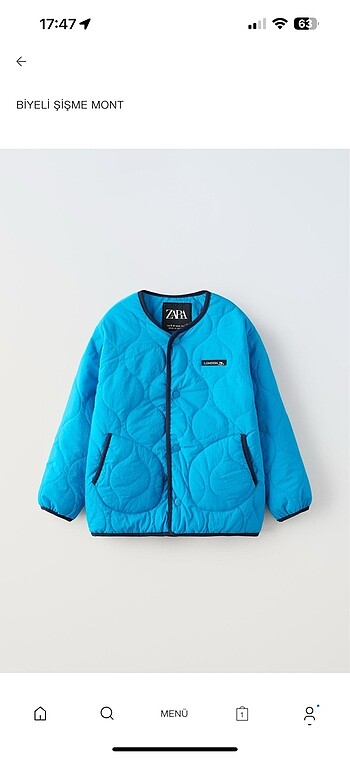 Zara Mevsimlik mont