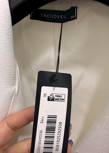 Beyaz Düğmeli Kadın Blazer Ceket - Görsel 2