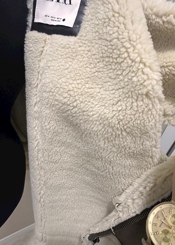 Zara Kürklü Kahverengi Deri Kadın Yelek - Görsel 9