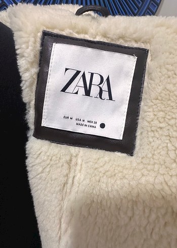 Zara Kürklü Kahverengi Deri Kadın Yelek - Görsel 4