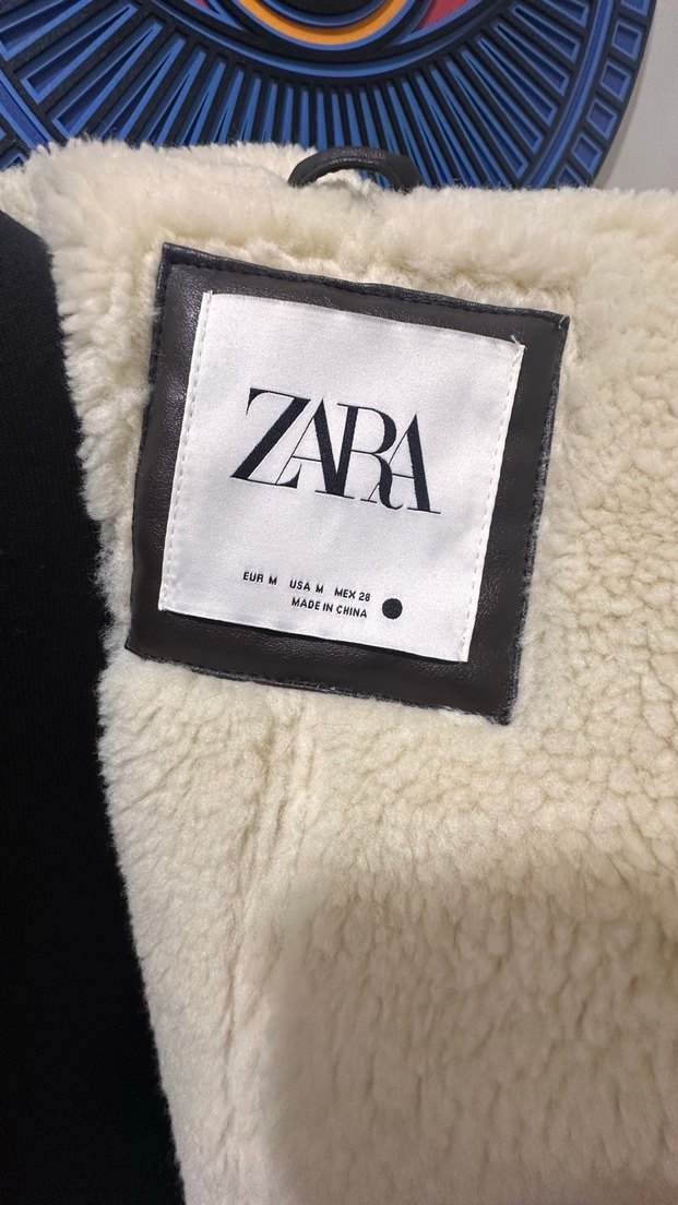 Zara Kürklü Kahverengi Deri Kadın Yelek - Görsel 4