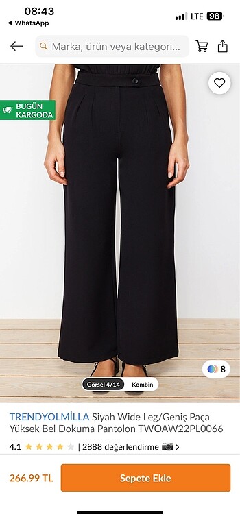 xs Beden Trendyolmilla kumaş pantolon