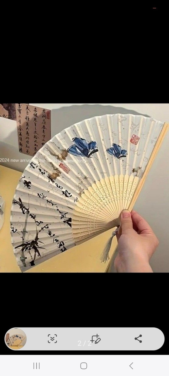 Beyaz Japon Katlanır Yelpaze - Görsel 2