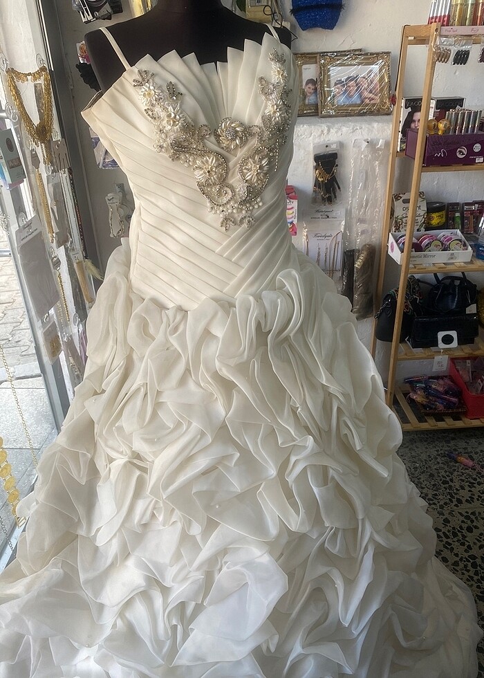 saten vintage gelinlik - Görsel 2