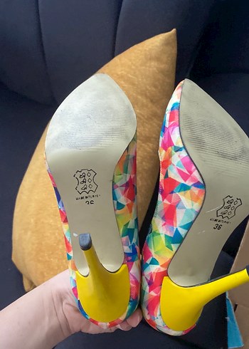 Kadın Çok Renkli Stiletto Topuklu Ayakkabı - Görsel 3