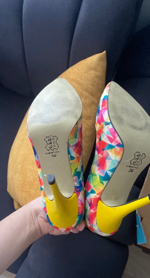 Kadın Çok Renkli Stiletto Topuklu Ayakkabı - Görsel 3