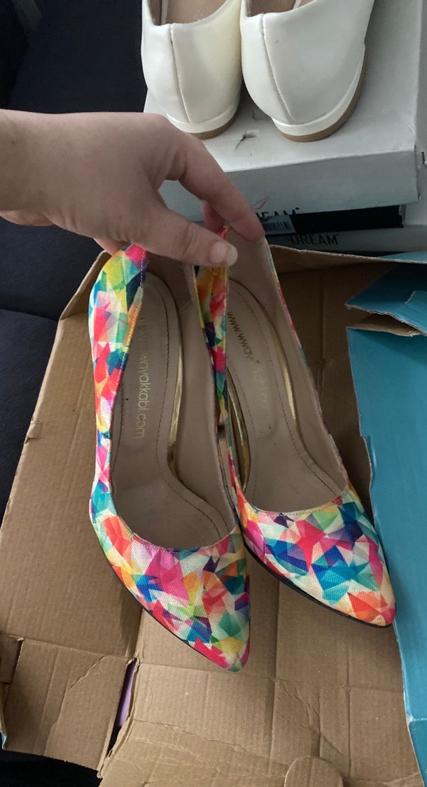 Kadın Çok Renkli Stiletto Topuklu Ayakkabı - Görsel 2